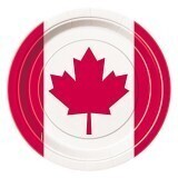 Plates-LN-Canada Day Leaf-8pk-Paper
