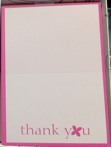 Thank You Cards-Pink Flower Fuchsia-50pk
