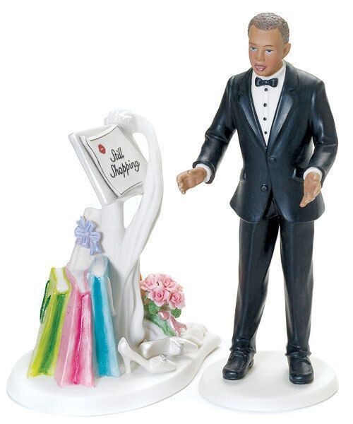 Cake Topper-Non-Caucasian Surprised Groom-1pkg-14cm