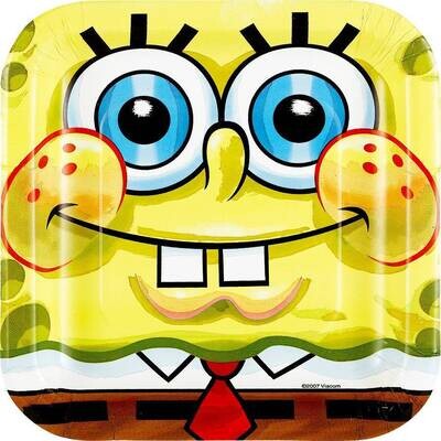 Plates BEV-SpongeBob-8pk-Paper