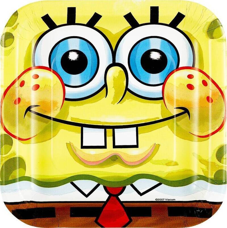 Plates BEV-SpongeBob-8pk-Paper