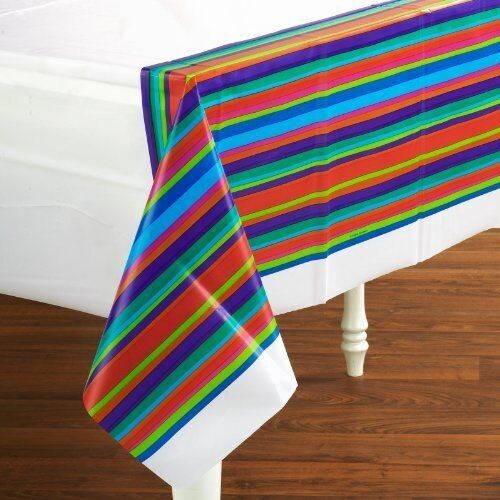 Tablecover-Rectangle-Colorful Stripes-Plastic