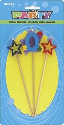 Candles-Long Holder-Star-#0-3pk