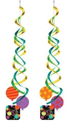 Danglers-Foil Swirl-Life is Great Birthday-2pkg-36&quot;