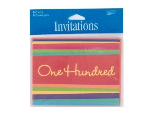 Invitations-One Hundred Celebration-8pkg