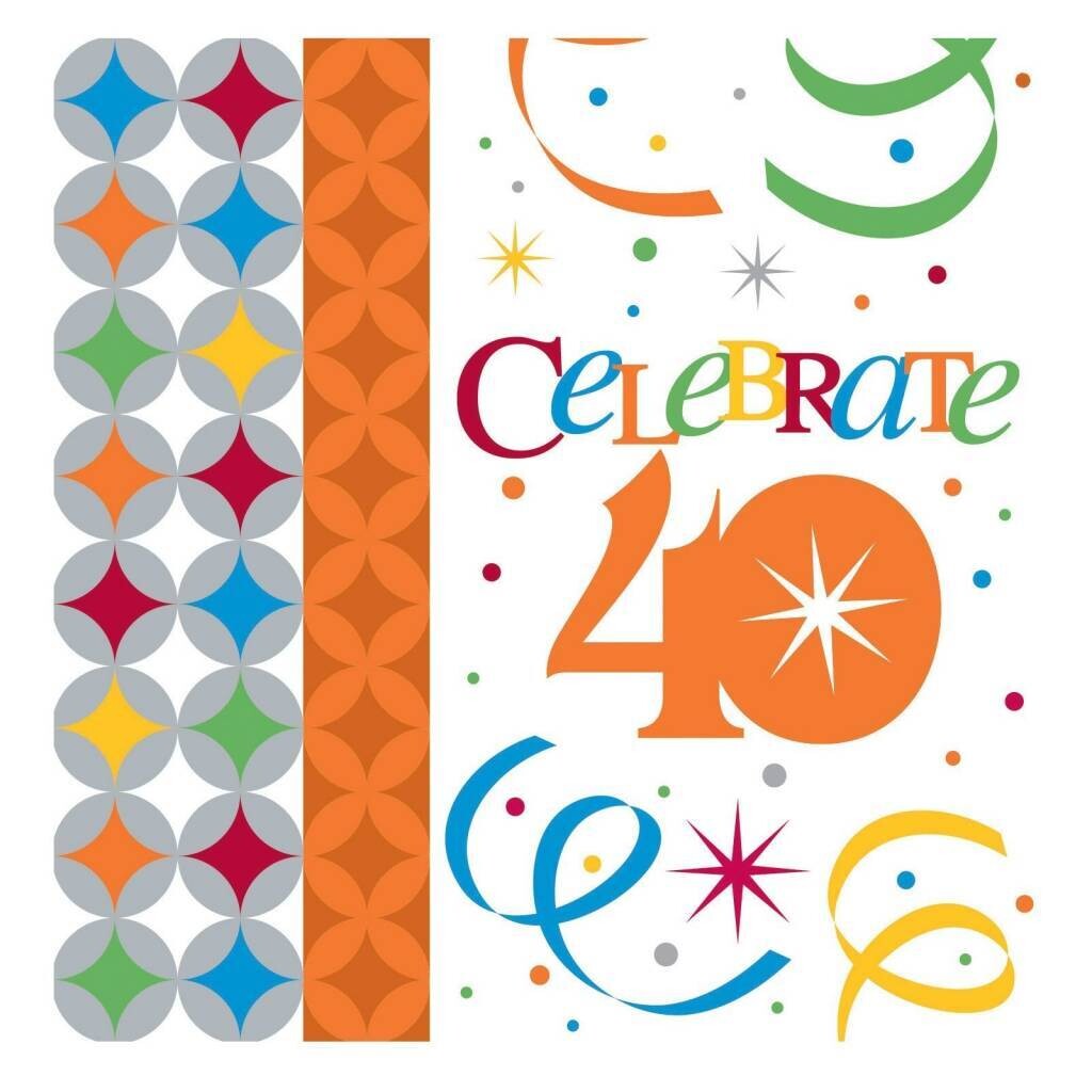 Beverage Napkins-Celebrate in Style 40th- Discontinued