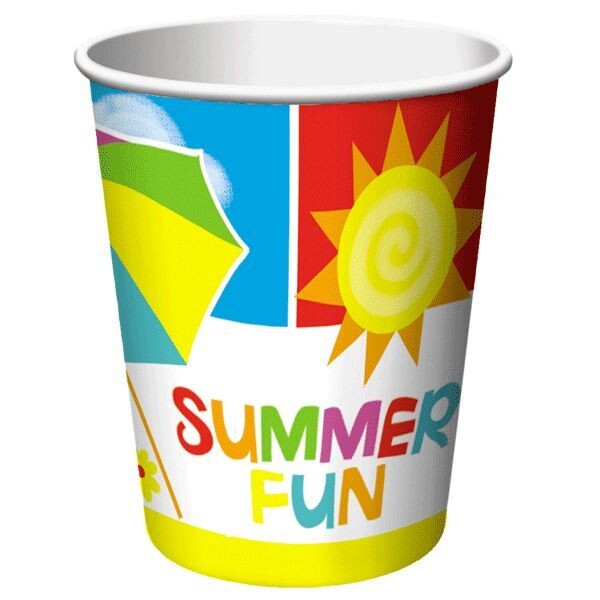 Paper Cups-Summer Time Fun-8pkg-9oz (Seasonal)