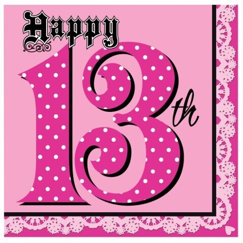 Napkins-LN-Super Stylish 13th Birthday-16pkg-3ply - Discontinued