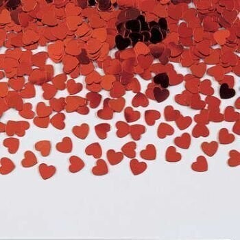 Confetti - Metallic Red Hearts -14g