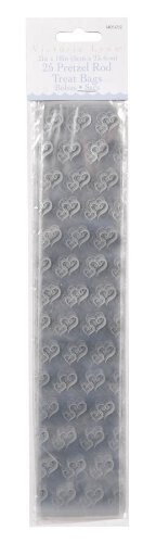 Loot Bags-Heart-Silver-25pk/10&#39;&#39;