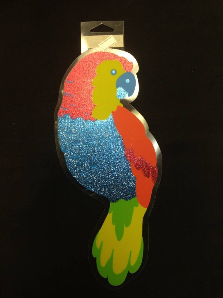 Cutout-Parrot-Glitter-Plastic-12.5'' (Discontinued)