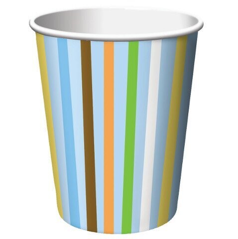Cups-1st BDAY boys-Paper-9oz-8pk - Discontinued/Final Sale