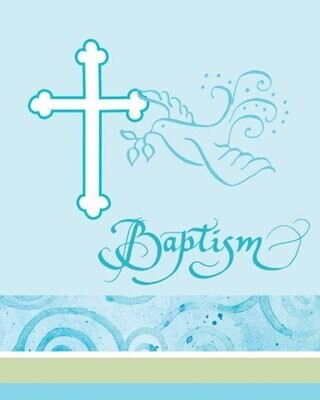 Invitations-Faithful Dove Blue Baptism-8pkg (Seasonal)