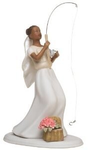 Cake Topper-Non-Caucasian Fishing Bride-1pkg-13cm