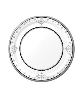 Plates-BEV-Stafford Silver-8pkg-Paper - Discontinued