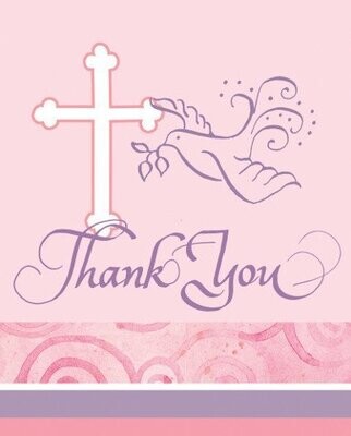 Thank You Cards-Faithul Dove Pink-8pkg (Seasonal)