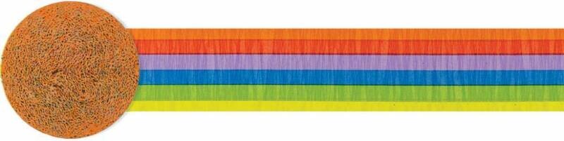 Paper Crepe  Streamer-Rainbow - 81ftx1.75in