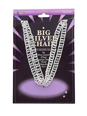 Costume Accessory-Big Silver Chain-1pkg-12&quot; 