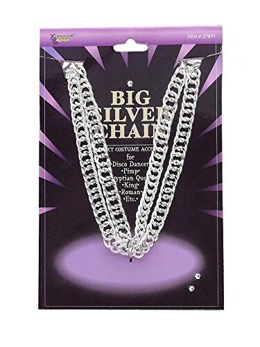 Costume Accessory-Big Silver Chain-1pkg-12&quot; 