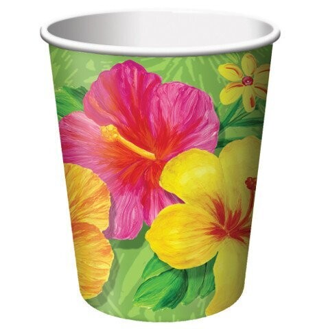 Paper Cups-Tropical Vacation-8pkg-9oz - Discontinued