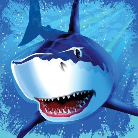 Napkins - LN - Shark Splash - 16pkg - 3ply