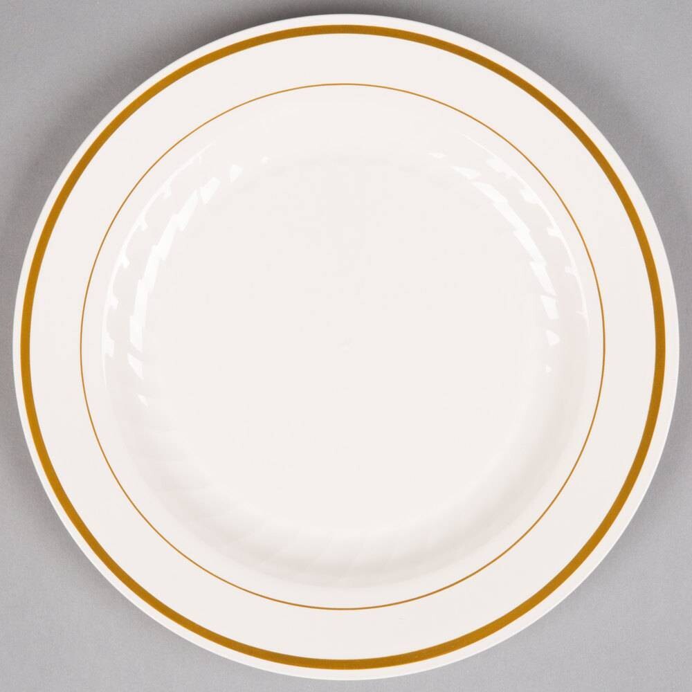 Plates-LN-White and Gold-12pkg-Plastic