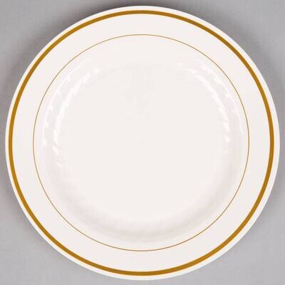 Plates-LN-White and Gold-12pkg-Plastic