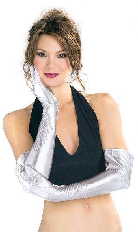 Costume Accessory-Long Silver Gloves-1pkg