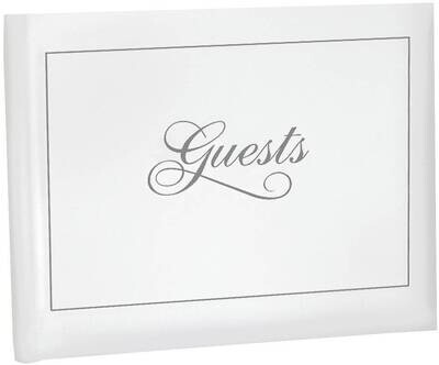Guest Book-Silver-5 3/4&#39;&#39; x 7 3/4&#39;&#39;