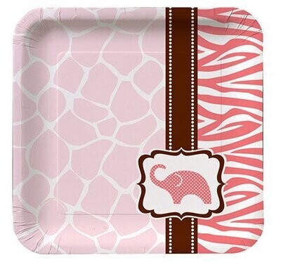 Plates-BEV-Wild Safari Pink-8pkg-Paper - Discontinued