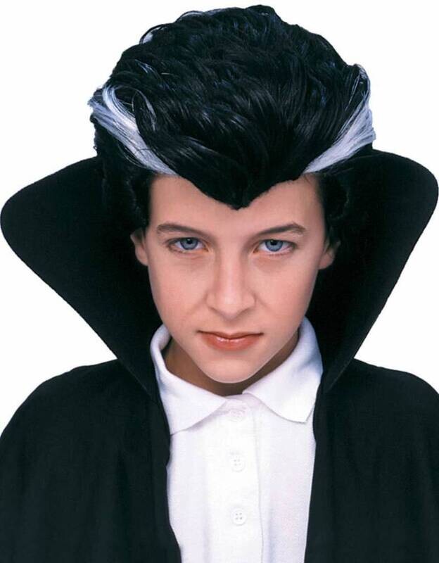 Wig-Black and White Vampire-Kids Size