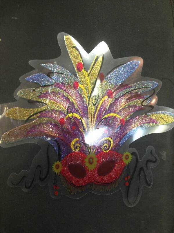 Cutout-Mardi Gras-w/ Glitter-12.5&#39;&#39;