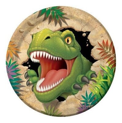 Plates - LN - Dino Blast - 8pkg - Paper