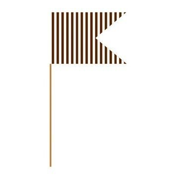 Flag Picks-Striped Brown-24pkg-3&quot;