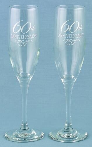 Champagne Glasses-60th Anninversary-2pk/6oz