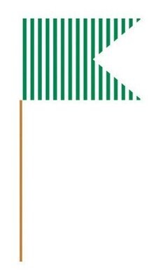 Flag Picks-Striped Green-24pkg-3&quot;