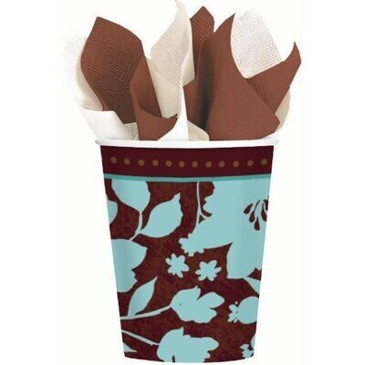 Cups-Cocoa Floral-8pk-Paper (Discontinued/Final Sale)