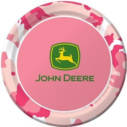 Plates-BEV-Pink John Deere-8pkg-Paper - Discontinued