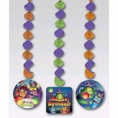 Hanging Cutouts-Swirl-Monster Mania-3pkg-36&quot; (Discontinued)