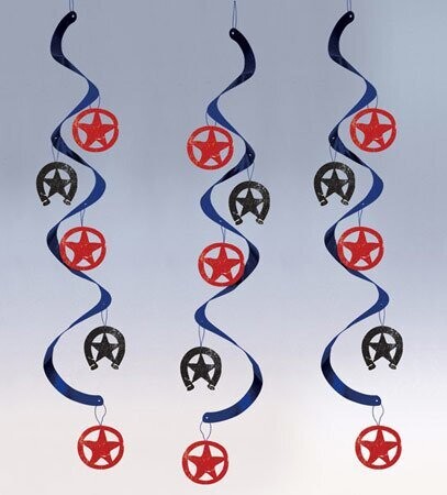 Danglers-Foil Swirl-Western Lasso-5pkg-24&quot;