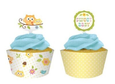 Cupcake Wraps &amp; Toppers-Happi Tree-12pkg