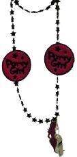 Necklace-Party Girl Medallion with Whistle-1pkg