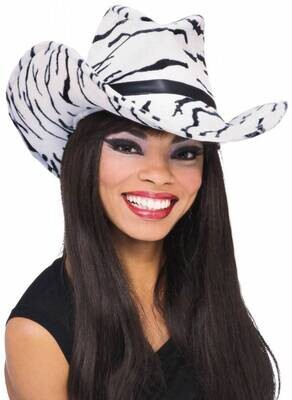 Costume Accessory-Zebra Print Cowboy Hat-1pkg