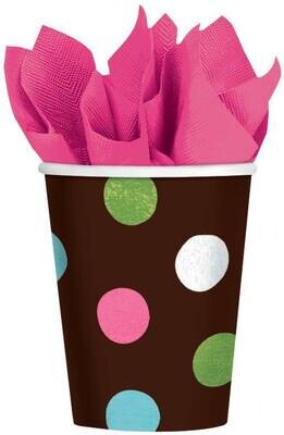 Cups-Warm Polka Dots-Paper-9oz-18pk (Discontinued/Final sale)