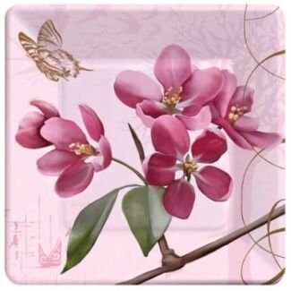 Plates-DN-Cherry Blossoms-8pkg-Paper (Discontinued)