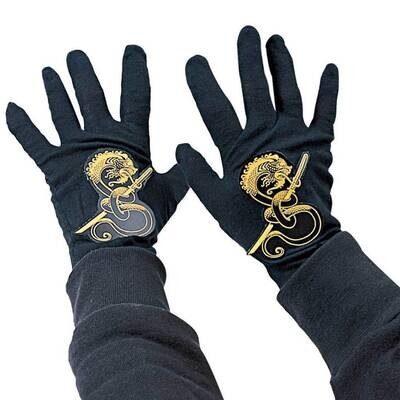 Costume Accessory-Black and Gold Ninja Gloves-1pkg