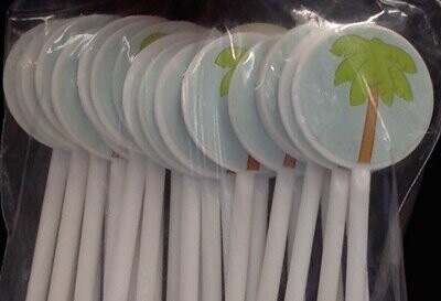 Plastic Stirrers- Palm Trees- 25pk