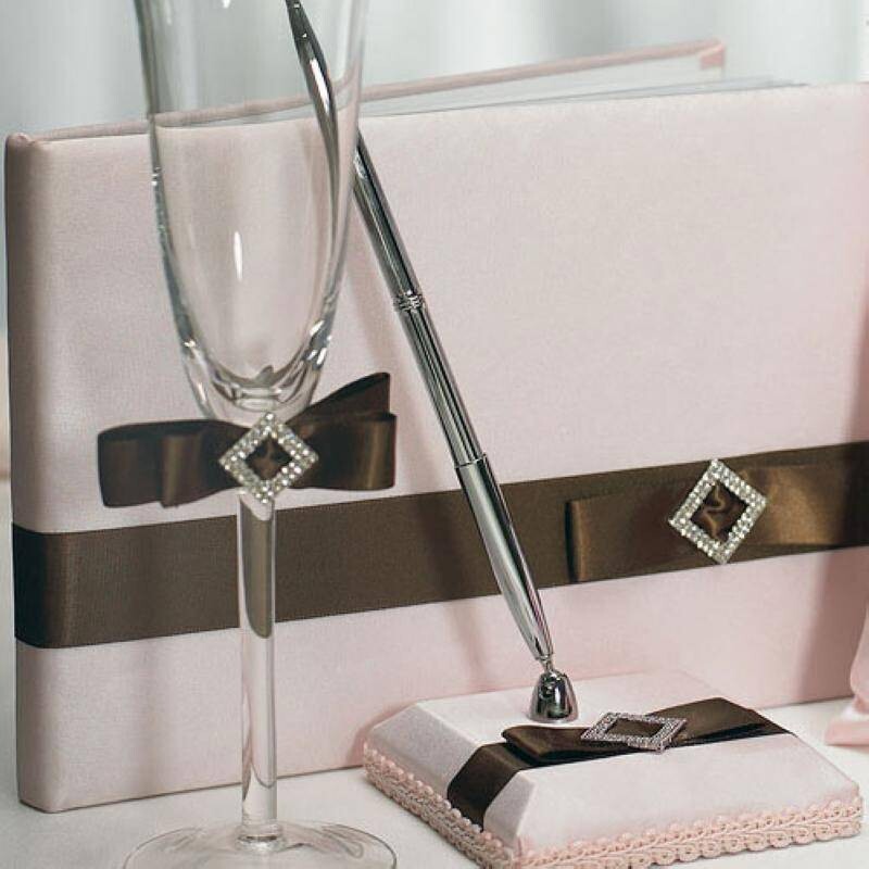 Guest Book-Pink and Chocolate-9.5&#39;&#39; x 6.5&#39;&#39;