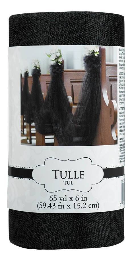 Tulle Spools-Black-6&#39;&#39; x 65&#39;&#39;