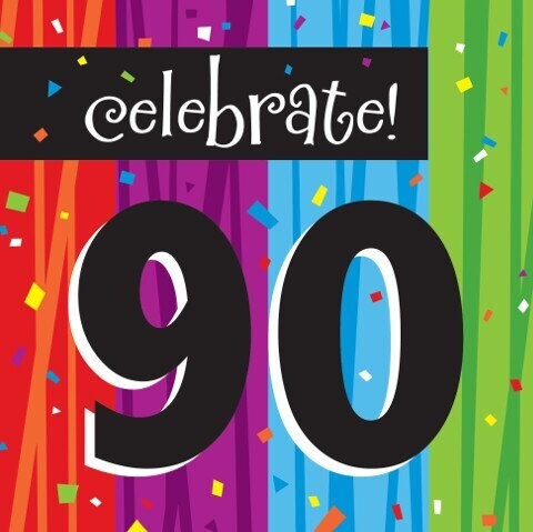 Napkins-LN-Milestone Celebrations 90th-16pkg-3ply - Discontinued